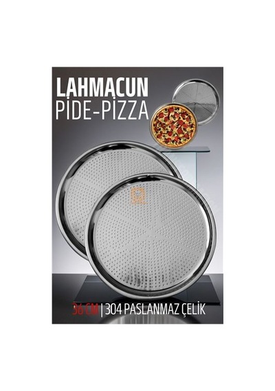 Lahmacun Pizza Pide Pişirme Tepsisi 36 Cm 2 Li Set 721315 Siyah
