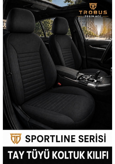 Renault Latitude 2012 Ve Sonrası Uyumlu Sportline Serisi Siyah Oto Koltuk Kılıfı