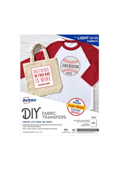Ayrex Avery Hafif Kumaşlar İçin Yazdırılabilir Gerilebilir Isı Transfer Kağıdı, 8.5 "x 11", Mürekkep Püskürtm Diğer