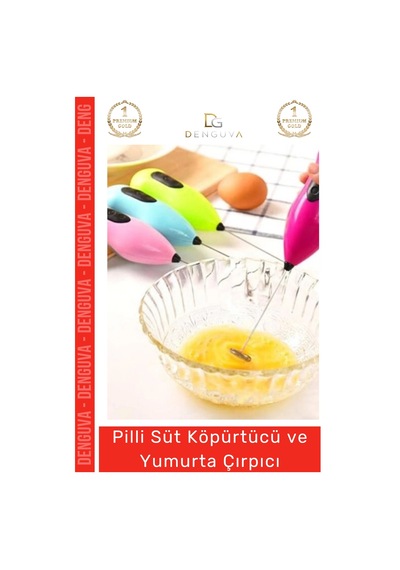 Premium Çelik Uçlu Pilli Kahve Sos Krema Mama Süt Köpürtücü Yumurta Çırpıcı Mini Mikser Çok Renkli