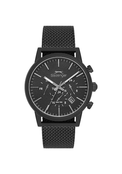 Slazenger Sl.09.2450.2.05 Quartz Siyah Hasır Kordon 44 Mm Erkek Kol Saati Siyah