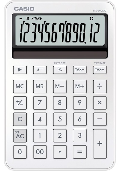 Casio Ms-200dq-we-w-dp Hesap Makinesi Desktop Gri - Siyah