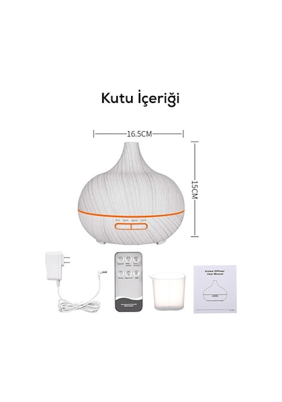Büro Ev Ofis Hediyesi İçin 550ml 7led Işıklı Desenli Kumandalı Aroma Hava Nemlendirici Difüzör