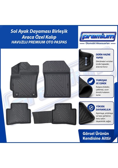 Toyota Corolla Paspas Sedan Araca Özel 2019 Ve Sonrası Derin Havuzlu Premium Oto Paspas
