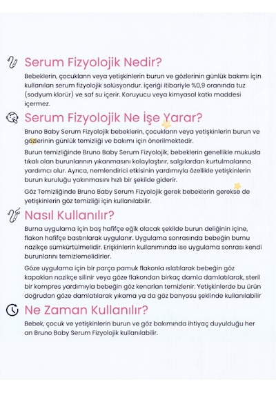 Bruno Baby Serum Fizyolojik 5 ML x 20 Flakon