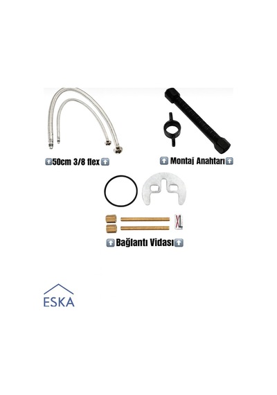 Eshome Beyaz Gold Banyo Lavabo Bataryası Musluğu Çeşmesi Diğer