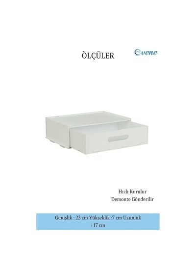 Evene Gizli Çekmece Organizer Masa Altı Saklama Kabı Beyaz Renk Model 1 Egizlicekmece1 Genel