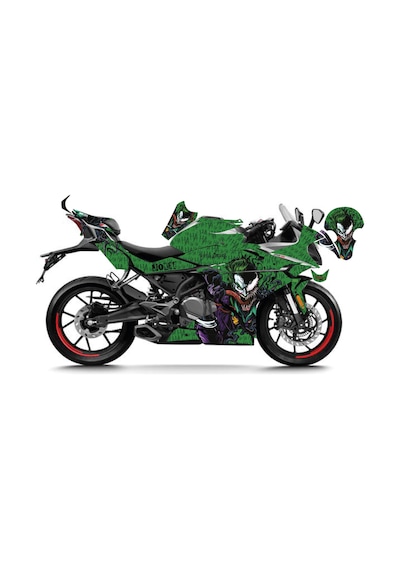Cfmoto 250sr Yeşil Joker Venom Sticker Parçalı Motosiklet Kaplama Etiket Modeli