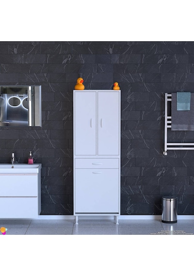 Eliusta Pine 65 Cm Genişlikte Dolap 65x171x32,5 Cm Banyo/mutfak Dolabı İki Kapaklı Sepetli Dolap Beyaz Eliusta Pine 65 Cm Genişlikte Dolap 65x171x32,5 Cm Banyo/mutfak Dolabı İki Kapaklı Sepetli Dolap Beyaz