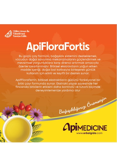 Apimedicine Apflorafortis Ekstrakt Bitki Çayı 12 Stick Fonksiyonel Günlük Bitki İçeceği Premium Stick Çay