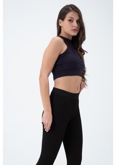 Quhox Kadın Kaşkorse Crop Atlet Lacivert