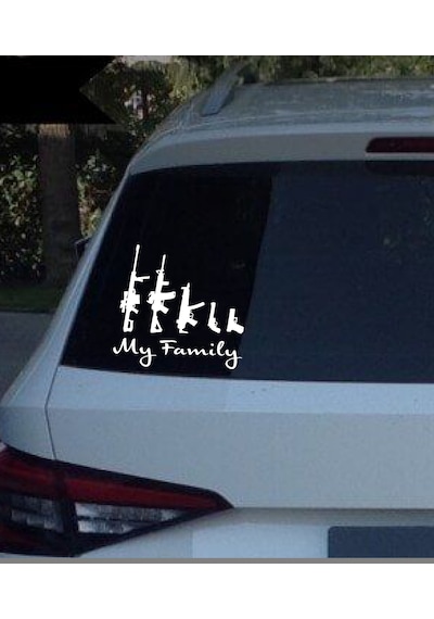 Silah Ailesi My Family Sticker - Araba Oto Motosiklet Karavan Cam Sticker - 00125 25X23 Cm