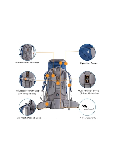 Mobihome Hiking Sırt Çantası 60 Litre Renksiz