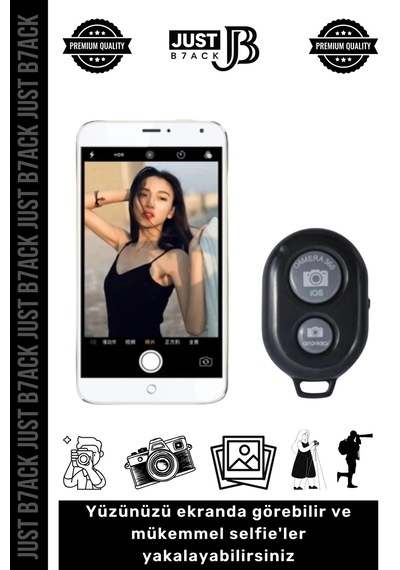 Uzaktankumanda Bluetooth Tüm Telefonlara Uyumlu Pilli Fotoğraf Video Selfie Uzaktan Kumanda