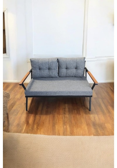 Pilocca Tekli Bahçe Mobilyası,balkon Mobilyası 2'li 60x120cm Gri