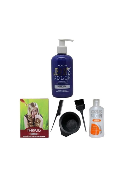 Saç Boyası Mavi Rüya 250ml , Saç Açıcı, Boya Temizleyici Ve Fluweel Boya Seti