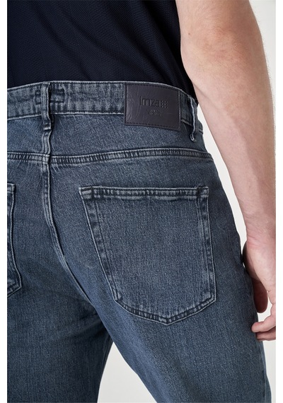 İmza Lacivert 5 Cep Gabardin Slim Fit Pamuklu Denim Jean Kot Pantolon 1023260154 Oxford Lacivert