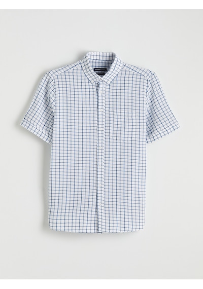 Lcwaıkıkı Classic Beyaz Regular Fit Ekose Erkek Gömlek