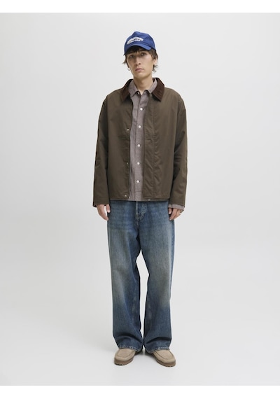 Jack & Jones Erkek Gömlek Yaka Uzun Kollu Ceket - Wolf - 12299081 Canteen