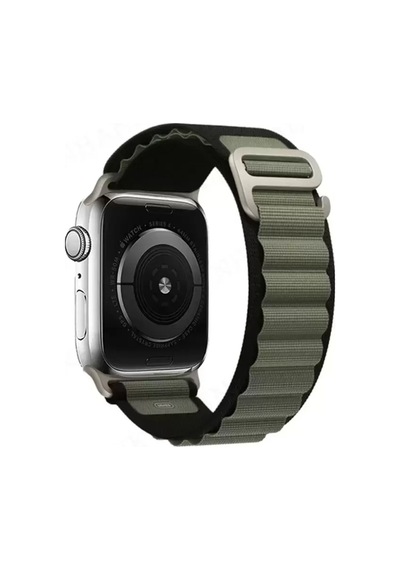 Newface Apple Watch Uyumlu 42mm Mountain Kordon - Siyah-yeşil