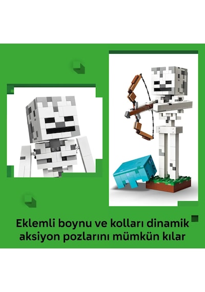 LEGO® Minecraft® İskelet 21594 - 10 Yaş ve Üzeri Çocuklar için Aksesuarlar İçeren Yaratıcı Oyuncak Yapım Seti (502 Parça)