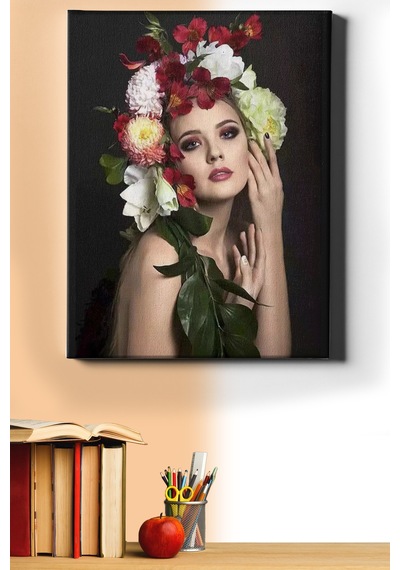 Webstyle Sayılarla Boyama Seti Kasnaklı Çiçek Saçlı Kadın 5 60 X 75 Cm