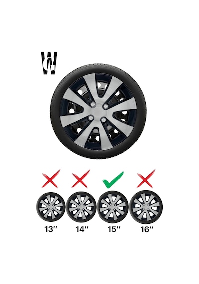 Renault Vel Satis 15 İnç Jant Kapağı 4 Adet Siyah Gri C101