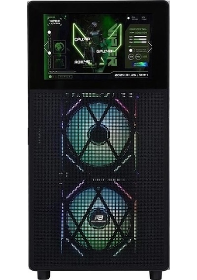 Powerboost PB-P4367BB 3 RGB Fanlı LCD Ekranlı Mid-Tower Oyuncu Bilgisayar Kasası