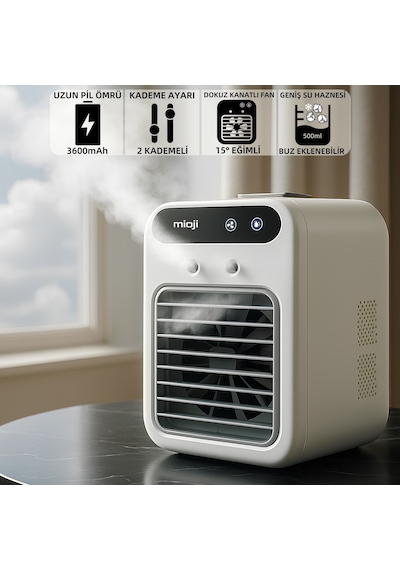 Mioji Mio AC4 3600 mAh Taşınabilir Buharlı Buzlu Nemlendirici Hava Soğutucu Vantilatör