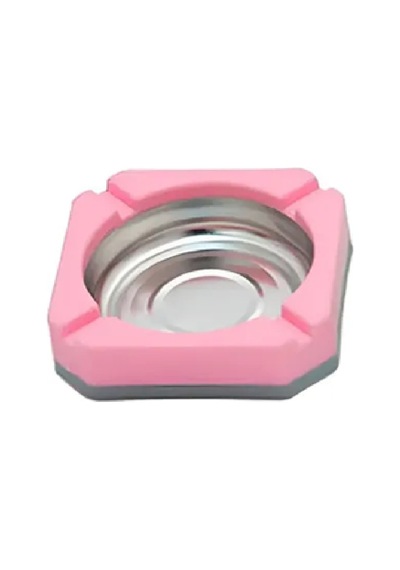 Dekoratif Masa Küllüğü - Pembe - Mavi -yeşil Kare Küllük İç Kısmı Metal