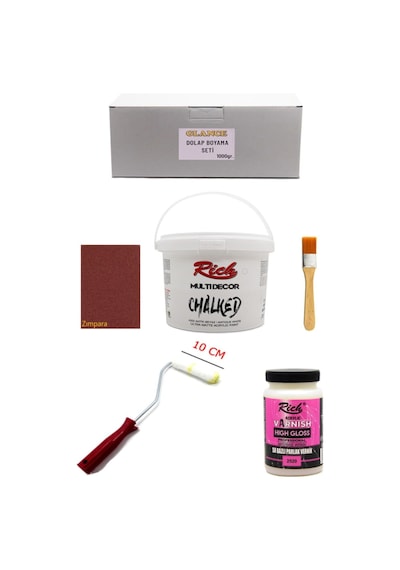 Rich Multi Decor Chalked Beyaz 1000 Gr Dolap +mobilya Boyama Seti High Glos Parlak Vernik