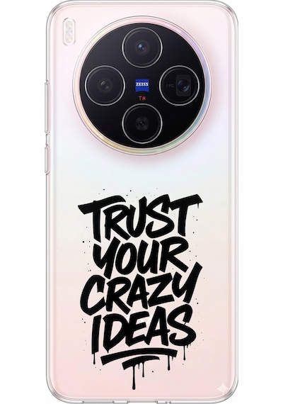 Vivo X300 Uyumlu Crazy Trust Baskılı Silikon Kılıf Renkli