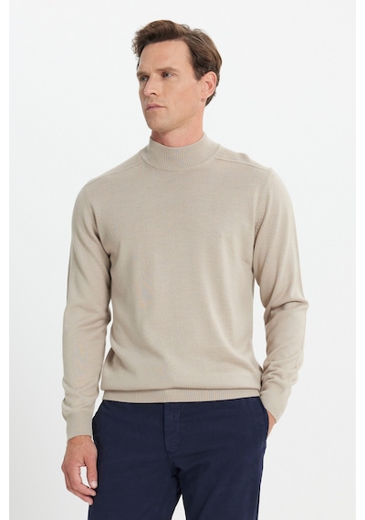 AC&Co / Altınyıldız Classics Erkek Bej Yünlü Sıcak Tutan Standart Fit Normal Kesim Yarım Balıkçı Yaka Triko Kazak Bej AC&Co / Altınyıldız Classics Erkek Bej Yünlü Sıcak Tutan Standart Fit Normal Kesim Yarım Balıkçı Yaka Triko Kazak Bej