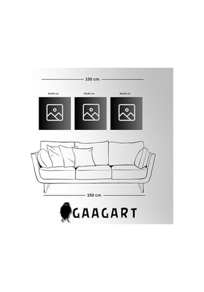 Gaagart 3'lü Kare Kanvas Çocuk Odası Koyun Fil Ve Ay Tablo Seti 40 X 40 Gartnm2040 -