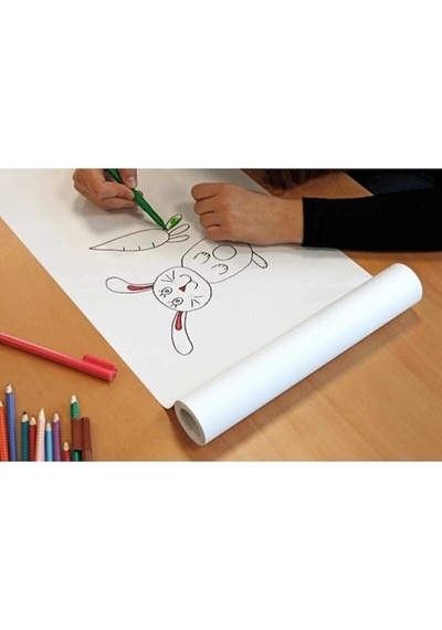 Yapışkanlı Kaymaz Resim Kağıdı 29 Cm X 10 Mt Beyaz