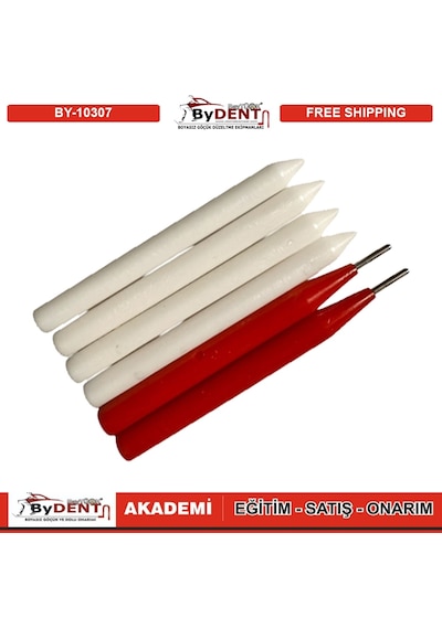 Pdr Boyasız Göçük Düzeltme Kalemi Damar Kırma 6 Lı Set 4 Plastik 2 Metal Uçlu