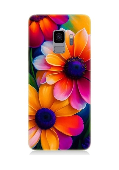 Samsung Galaxy S9 Uyumlu Soft Renkli Çiçekler Desenli Silikon Kılıf