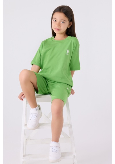 U.S. Polo Assn. U.s. Polo Assn Kız Çocuk Yeşil Bermuda Takım Us1848-c-v5 Yeşil