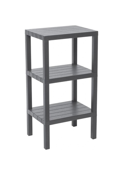 3 Raflı Gri Modüler Ünite Plastik 38x29x74 Cm 5047 Açık Kahverengi