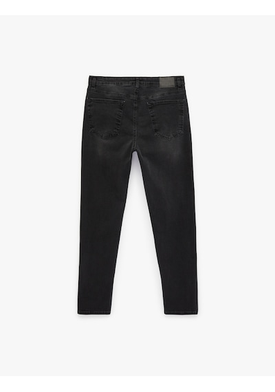 Koton Normal Bel Pamuklu Slim Fit Jean Pantolon - Brad Jean Siyah 6sam40291nd