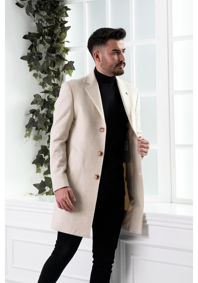 Sir Slimfit Erkek Kaşe Kaban 001
