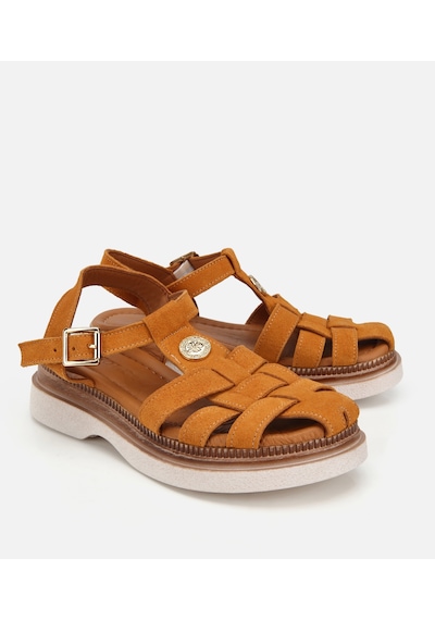 Hotiç Kadın Süet Deri Sarı Comfort Düz Sandalet 01sah320620a350 01sah320620a350