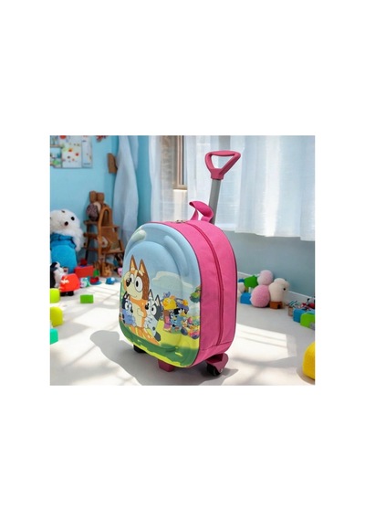 3-6 Yaş Kız Çocuk Karakter Anaokulu Kreş 3d Renkli Baskılı Çekçekli Tekerli Okul Çantası Ve Sırt Çantası Bluey Pembe Pembe 3-6 Yaş Kız Çocuk Karakter Anaokulu Kreş 3d Renkli Baskılı Çekçekli Tekerli Okul Çantası Ve Sırt Çantası Bluey Pembe Pembe