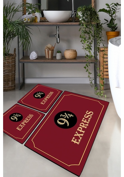 EXPRESS DJT 3 LU SET Banyo Halısı Banyo Paspası Çok Renkli