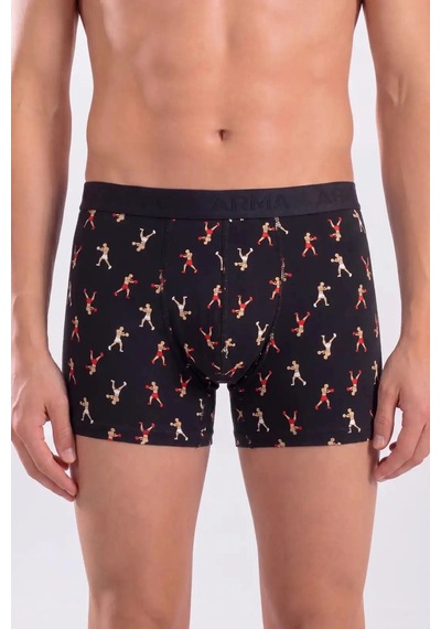 Carlburn Delux Serisi 6'lı Paket Erkek Desenli Boxer Pamuklu Likralı Esnek Kumaş Tasarım Basic Stil DESENLİ