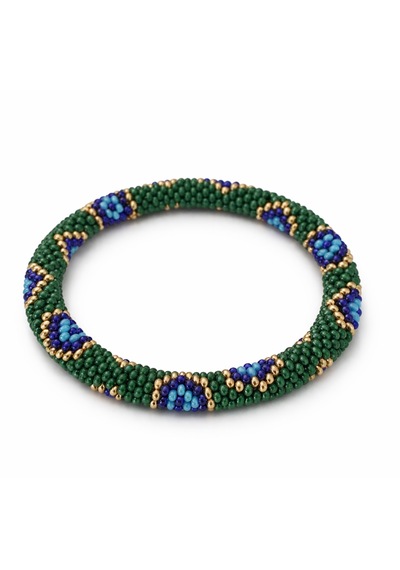 Chichibeads Yeşil Nazar Boncuğu Desenli Bohem Kolye Bileklik Seti