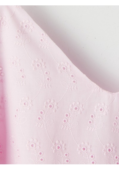 Lcw Vision Pembe İp Askılı Brode Peplum Bluz