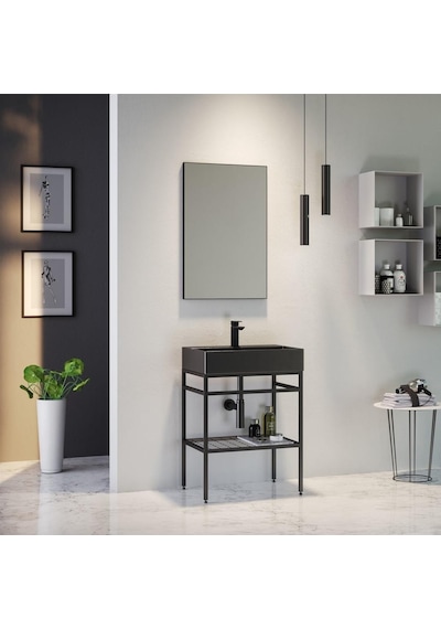 Orka Capetown 60 Cm Siyah Banyo Dolabı Alt Modül Ve Lavabo Siyah Orka Capetown 60 Cm Siyah Banyo Dolabı Alt Modül Ve Lavabo Siyah