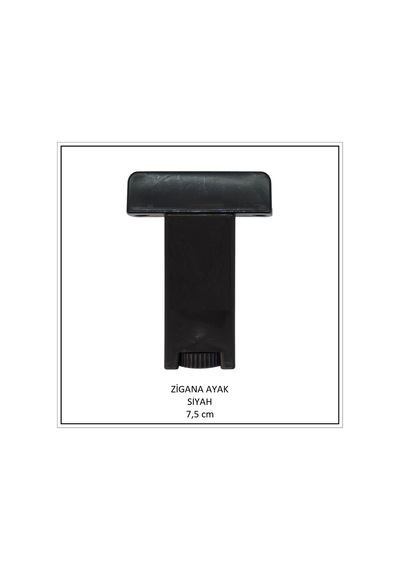 Zigana Ayak, U Tablalı Profil Ayağı, 7,5 Cm, Siyah