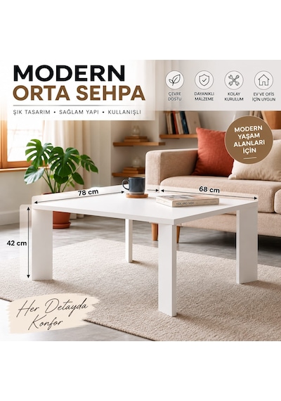 Modern Orta Sehpa Beyaz